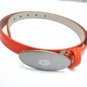 Orange Leather Belt Sz M